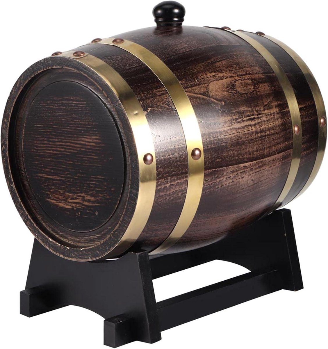 Wijnvat, 3L Vintage Eiken Container voor Thuis, Restaurant, Hotel met Kraan voor Whisky, Cognac