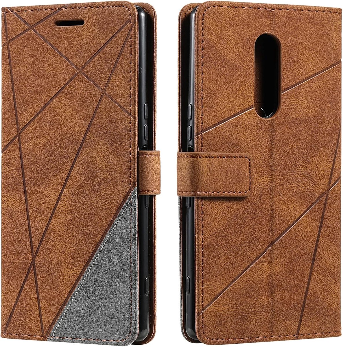 Hoesje voor Sony Xperia 1, Telefoonhoes voor Sony Xperia 1 Hoesje, Lederen Hoes met [standaard] [magnetische sluiting] Premium Kaartvak Flip Cover voor (Bruin)