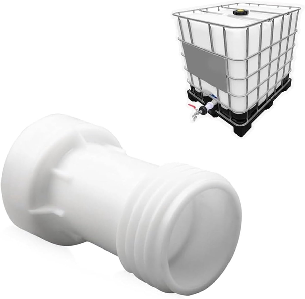 Verlengadapter, IBC-adapter, grove schroefdraad, accessoires voor IBC-container, verlengadapter Ibc S60 x 6, voor watertank klei barrel tank