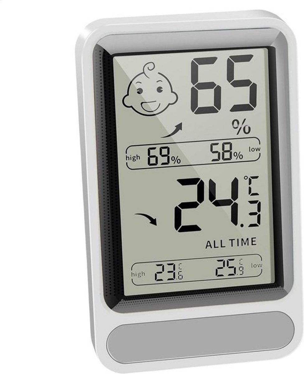 Digitale Binnenthermometer en Hygrometer met Groot Verlicht Display