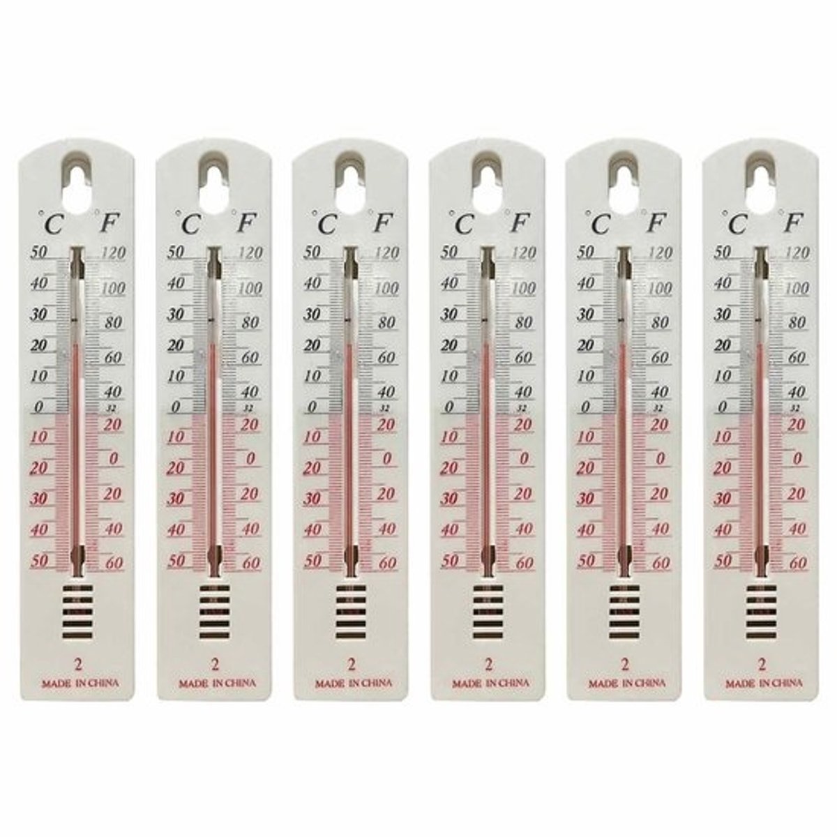 Analoge Binnen- en Buitenthermometer (6 of 12 stuks) - Hoge Nauwkeurigheid, Wandmontage