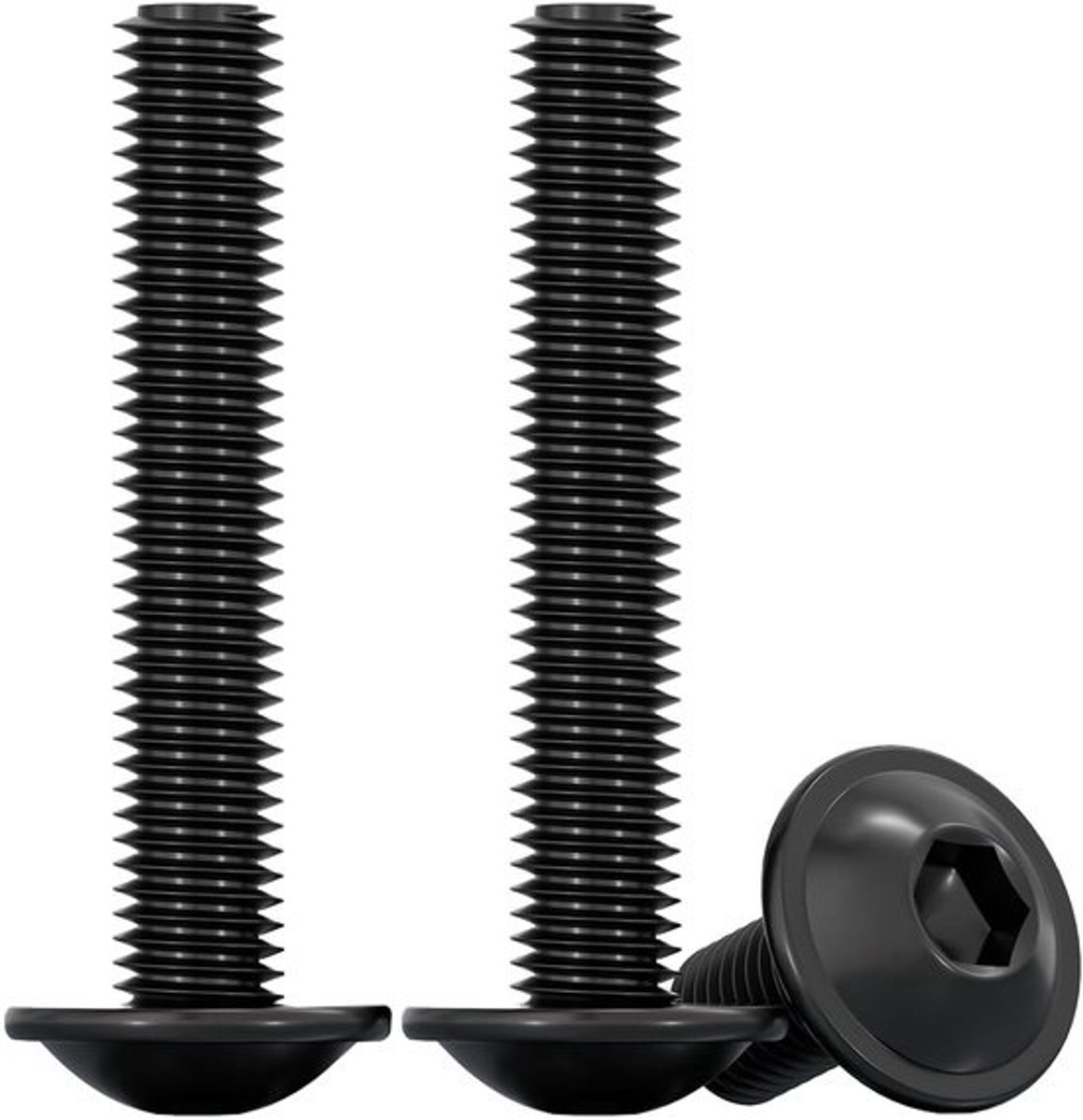 Lenskopschroeven met Flens en Binnenzeskant M6 x 40mm Zwart RVS A2 V2A - 20 Stuks