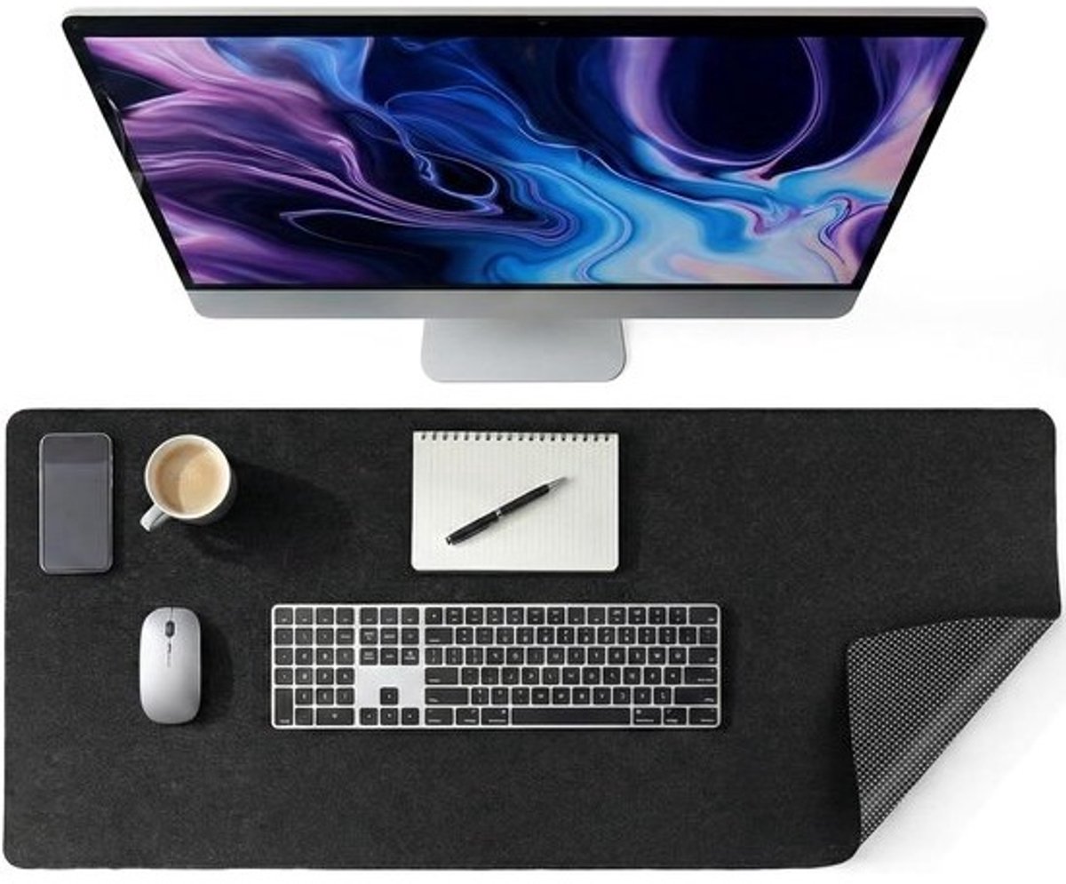 Bureau mat 100 x 40 cm - vilt - donkergrijs - betrouwbare bescherming voor uw bureau - ShopVlot