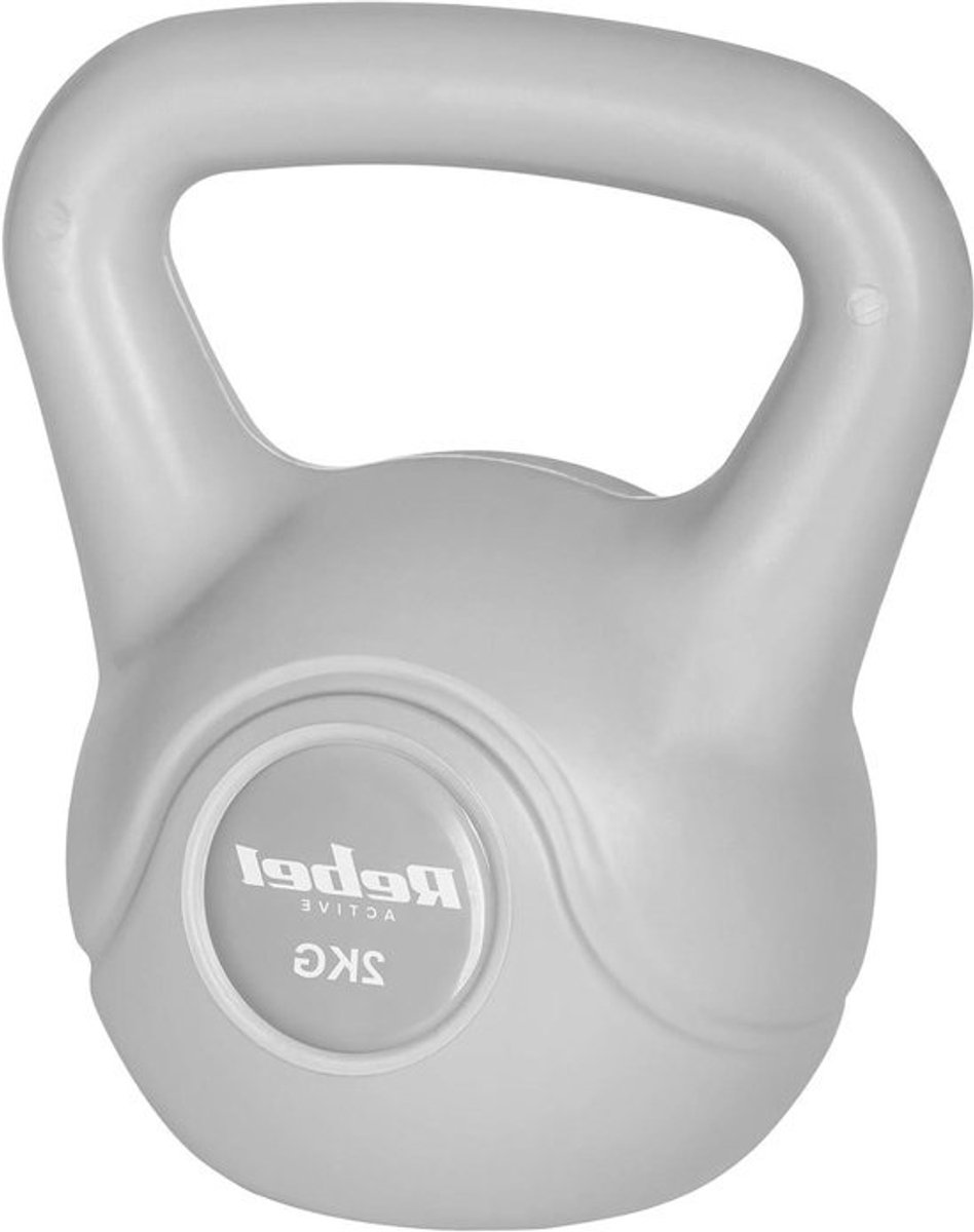 Kettlebell - Fitnessgewicht Trainingsgewicht - Krachtopbouw - Ergonomisch Ontwerp - 2 Kilogram - Grijs