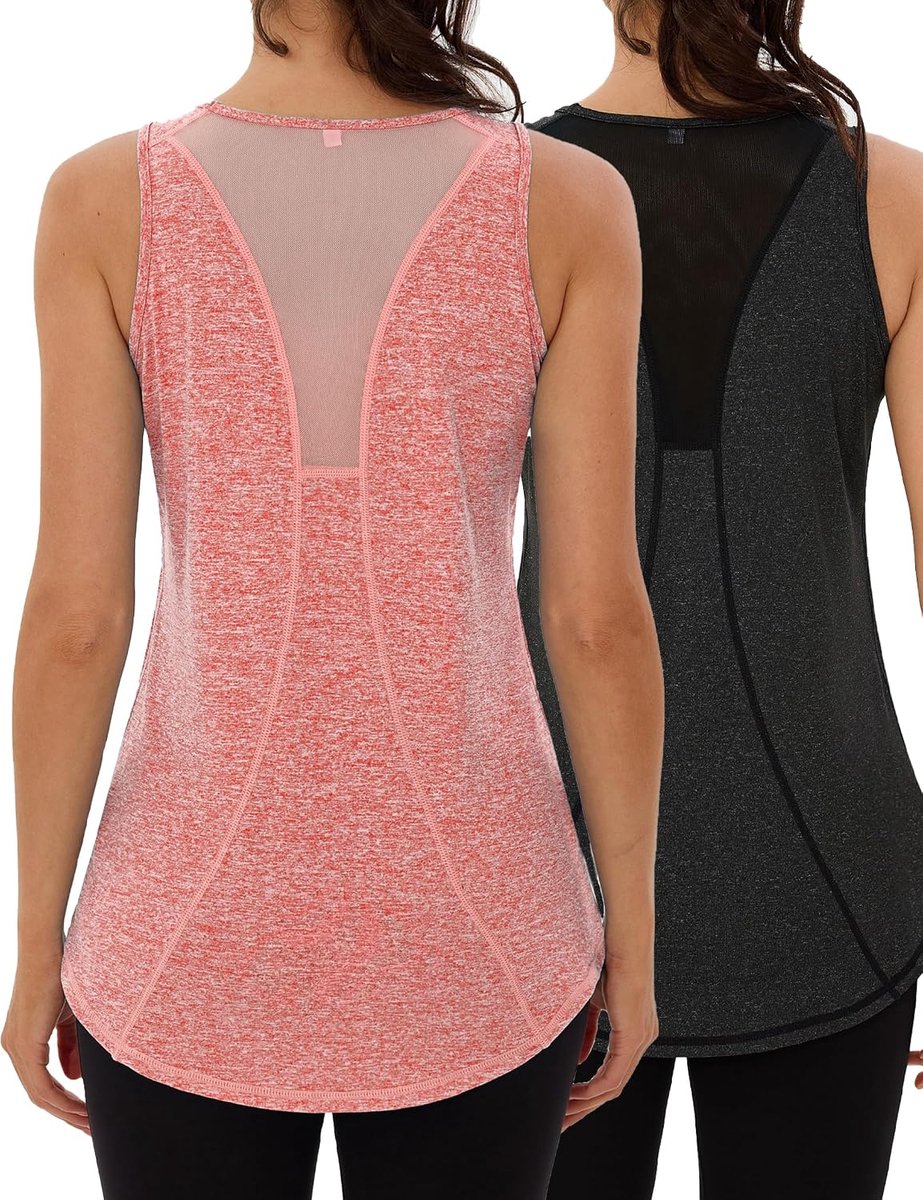 dames yoga tanktop mesh rug mouwloos sport bovendeel hardlopen fitness functioneel gym activewear tanktop S-3XL