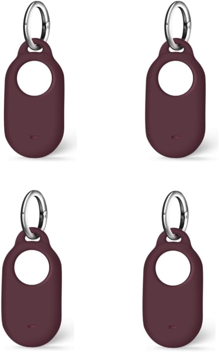 4 stuks siliconen hoes voor Samsung SmartTag 2, schokbestendig en anti-kras beschermhoes, gemakkelijke toegang en veilige pasvorm voor SmartTag 2 (bruin)