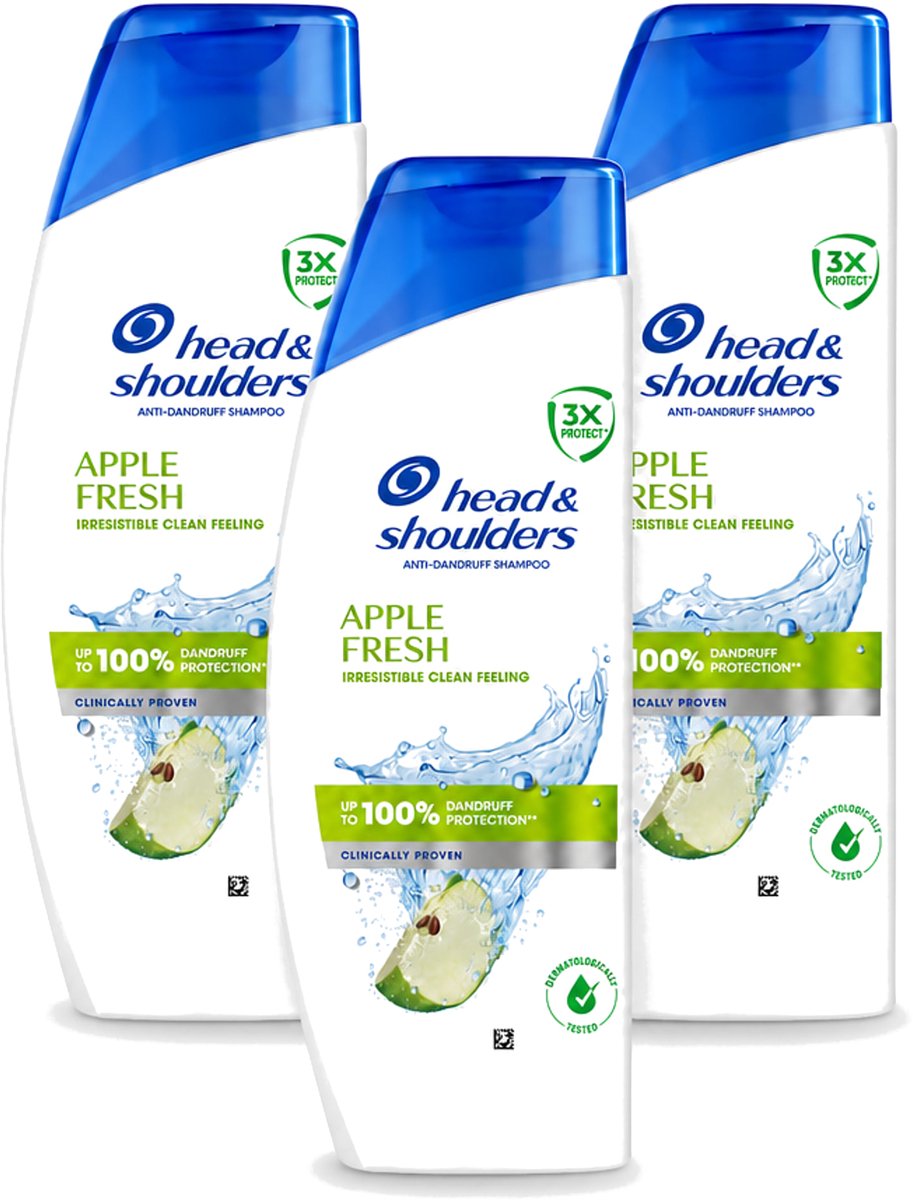 3 x Head & Shoulders - Shampoo - Apple Fresh - 250ml - Voordeelverpakking - 3 stuks