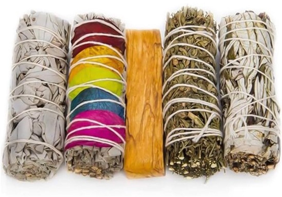 Natuurlijke Incense Sticks voor Huishoudelijke Reiniging & Bescherming - Salie, Ruda, Palo Santo, Rozenblaadjes