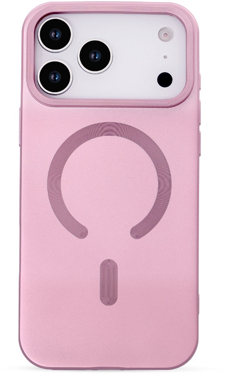 Casemania Hoesje Geschikt voor Apple iPhone 18 Pro - Roze - Matte Siliconen Back Cover - Geschikt voor MagSafe