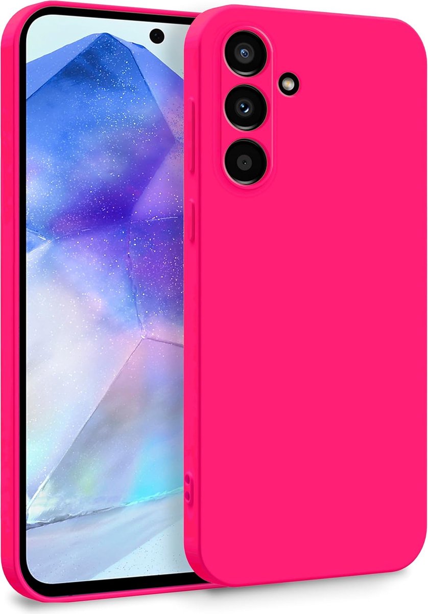 Hoesje Geschikt voor Samsung Galaxy S26 FE - Neon Roze - Casemania Liquid Siliconen Back Cover met Camera Bescherming