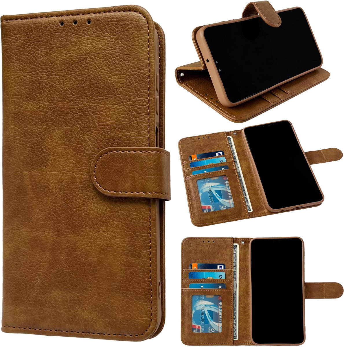 Casemania Hoesje Geschikt voor Apple iPhone 18 Pro - Bruin - Luxe Portemonnee Book Case met Pasjeshouder - Wallet Case Telefoonhoesje