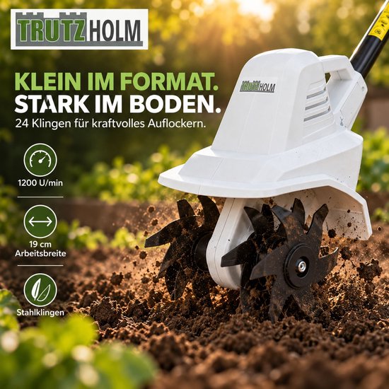 TRUTZHOLM Accu-Frees 20V met 2x 2Ah Accu & Lader - 19cm Werkbreedte 24 Messen - Heavy Duty Gemotoriseerde Dissel Tuinfrees van TRUTZHOLM — afbeelding 3