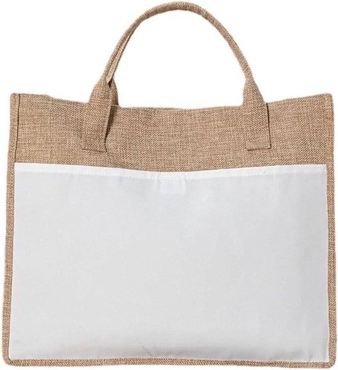 Jute Draagtas - Linnen Tas Boodschappentas - Sublimatie Printen - Wasbaar Machinebestendig - 38x31x10 cm - Natuurlijk