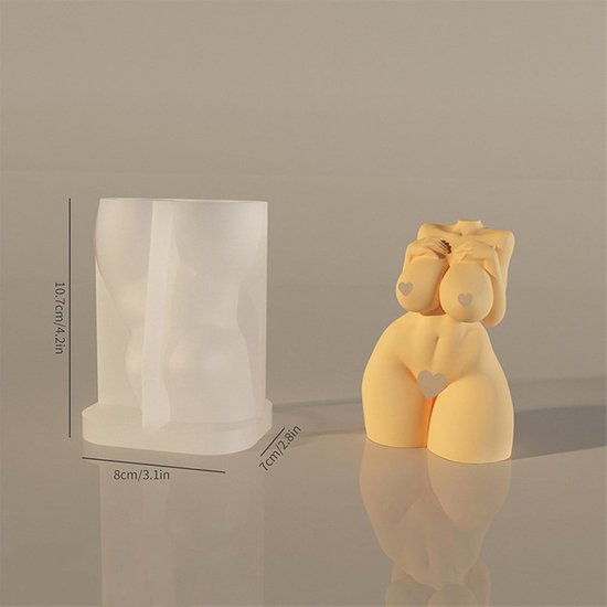 3D vrouwenlichaam, kaarsvorm, vrouwenlichaam, kaarsen, gietvorm, zeepvorm, gipsvorm, harsvorm, siliconen vorm voor gips, sojawas, kaarsen, epoxyhars, handwerk (A) — afbeelding 2