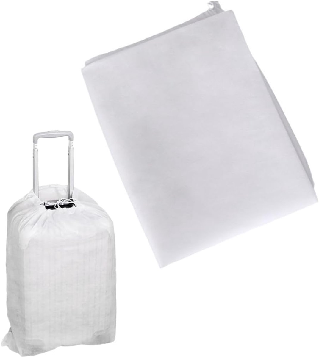 Kofferbeschermhoes, kofferbescherming, beschermhoes, herbruikbaar (geschikt voor maximaal 76 cm, stofdicht, schimmelbestendig, trekkoord, wit)
