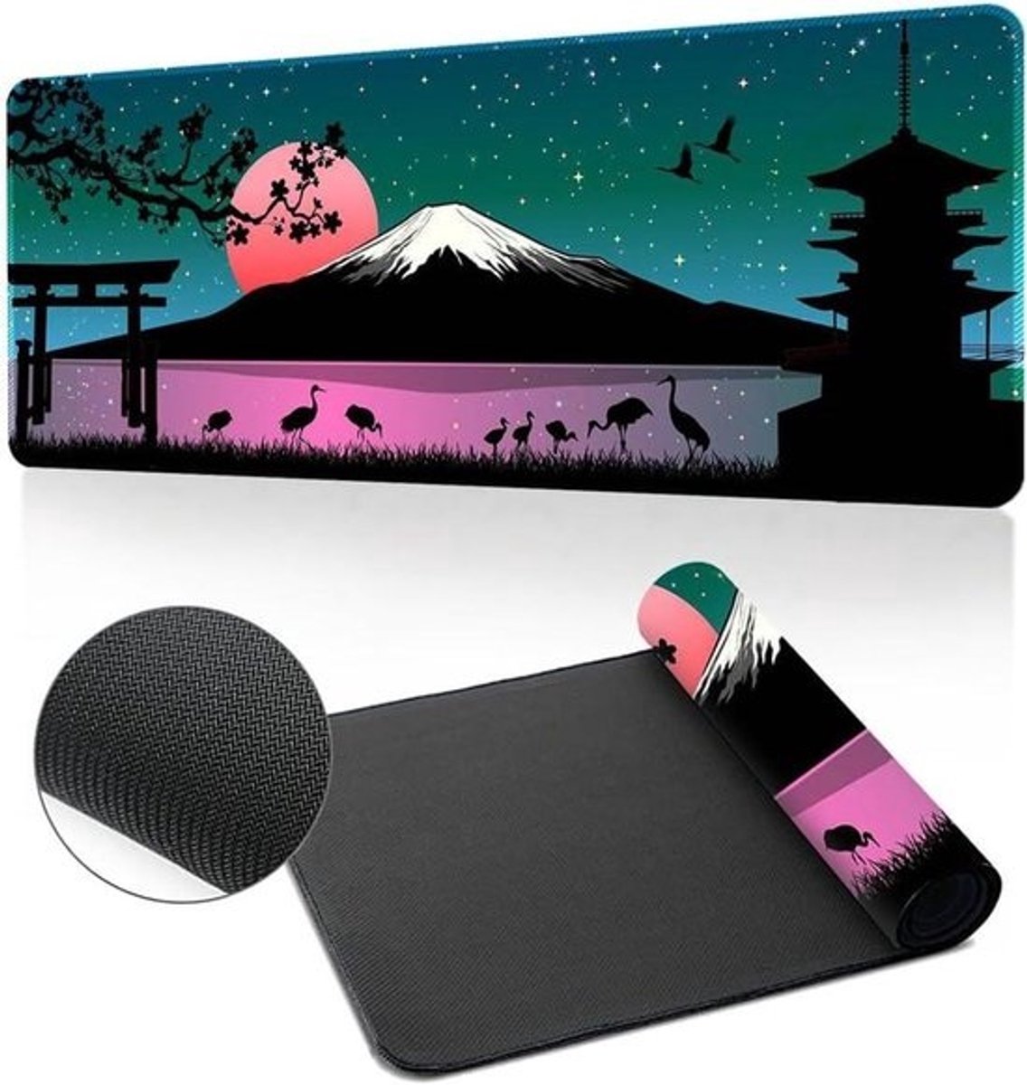 Grote Muismat - Bureauonderlegger Desk Pad - Kantoor en Gaming - Antislip Basis - 1000x500mm - Aqua