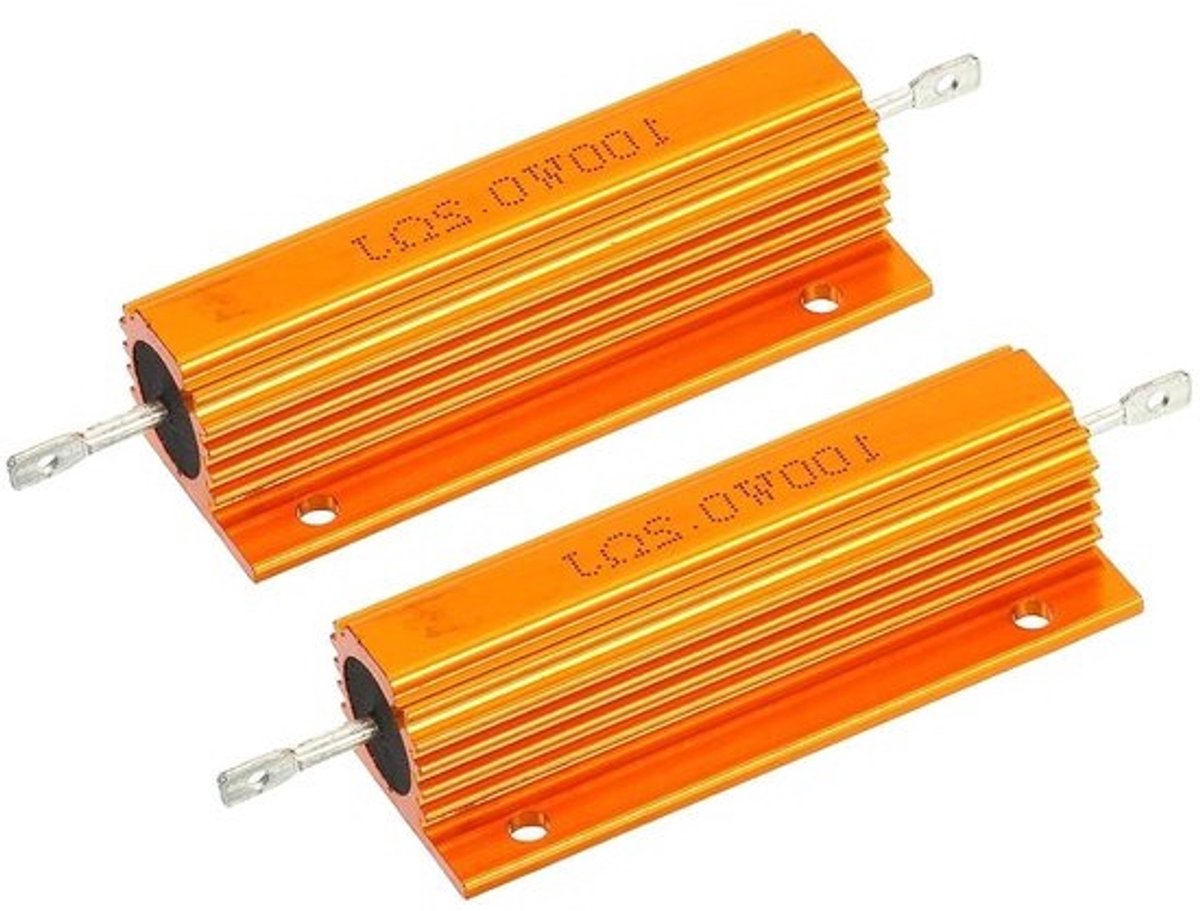 Draadweerstanden Aluminium - Vermogensweerstanden Schroef - Elektronica Reparatie - Behuizing Aluminium - 100W 0.2 Ohm - Goudtint