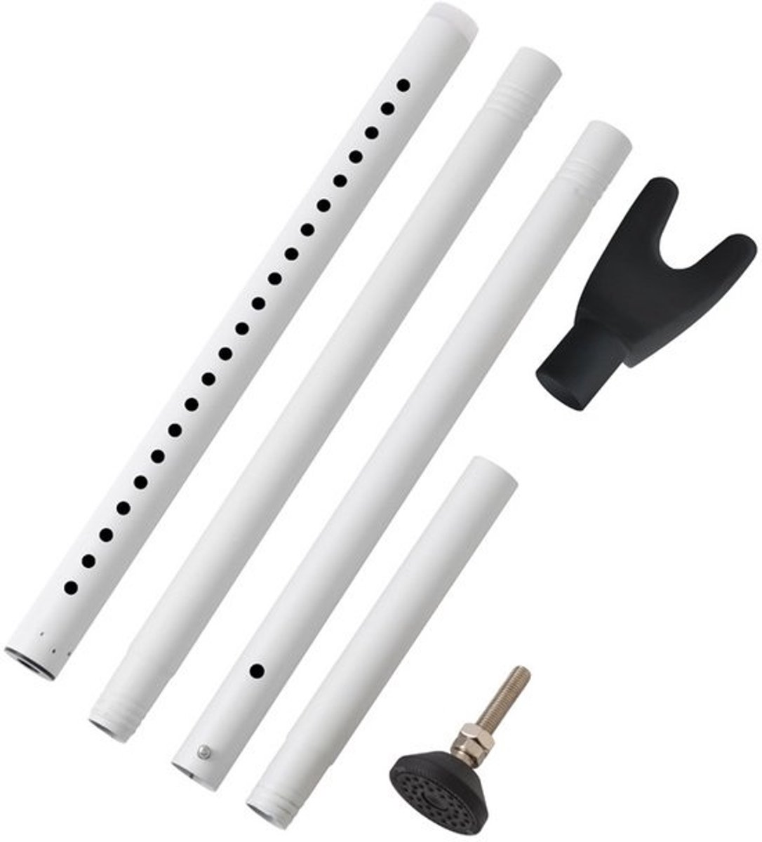 Veiligheidsdeurstopper - Deurbeugel anti-inbraak - Extra huisbeveiliging - Verstelbare ijzeren balk - 106 x 2 x 2 cm - Wit