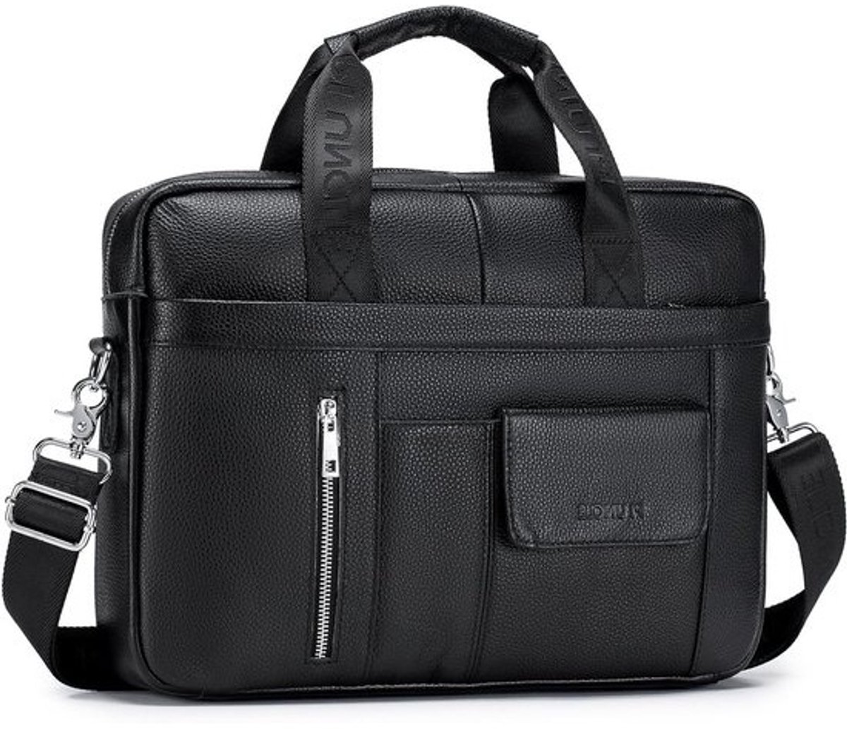 Leren 15.6 inch Laptoptas voor Mannen - Grote Vintage Schoudertas voor Zaken, A4 Documenten en Reizen - Duurzame Messenger Bag als Cadeau voor Kantoor en College
