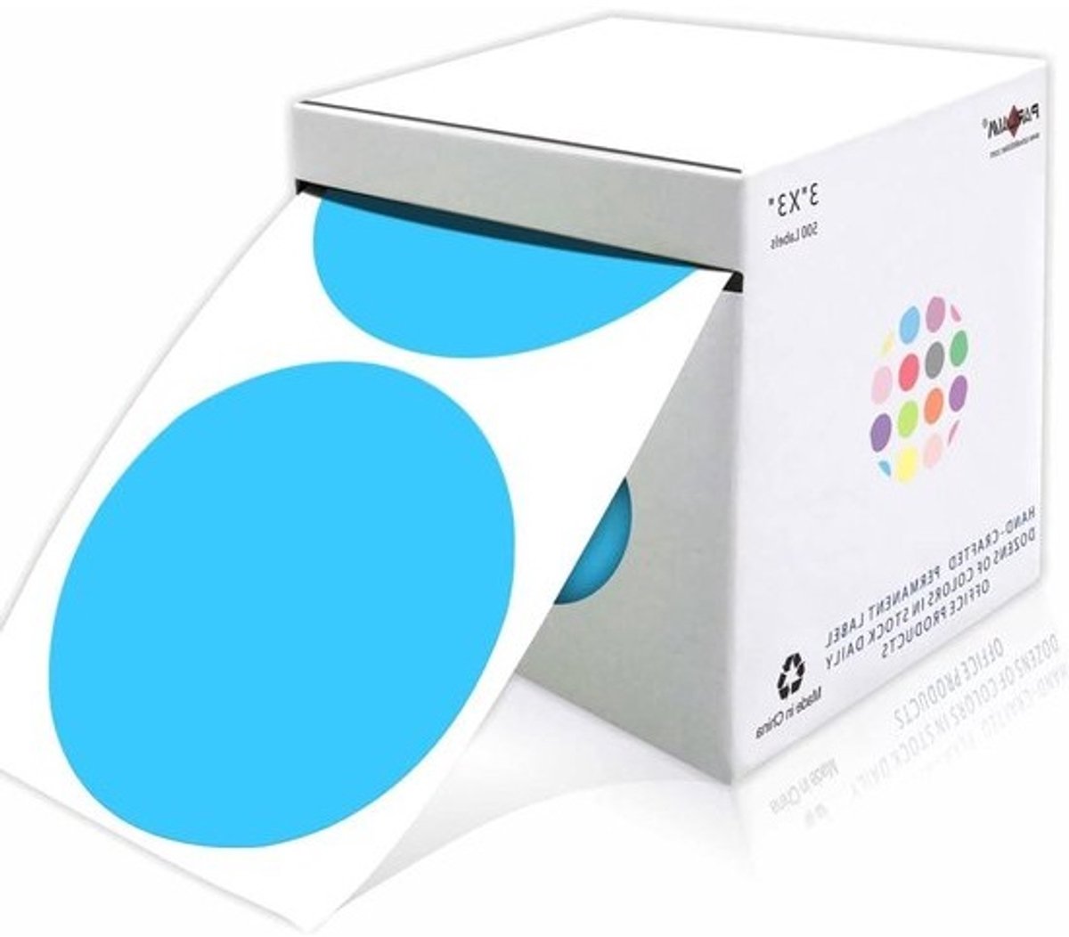 Kleurcode Stippen - Cirkel Labels - Voorraad Coderen - Handige Dispenser - 500 Stuks - Hemelsblauw