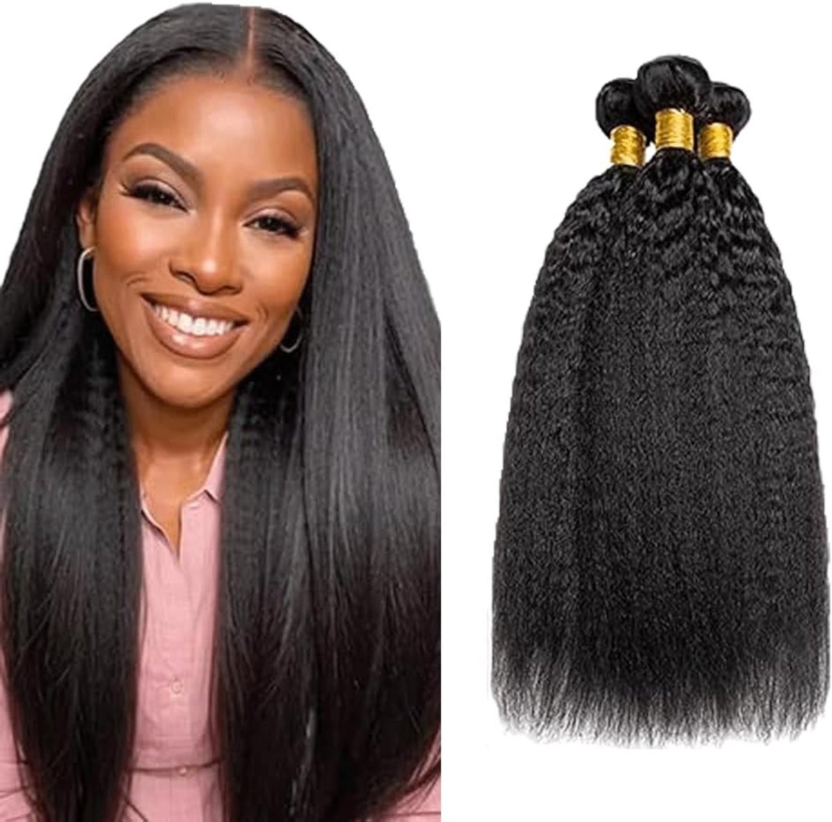 Straight Perücke Damen Bundles Human Hiar Unprocessed Brazilian Virgin Human Hair Extensions 1B Natural Black Mensliches Haar Bundle With Minimal Shedding 30 32 34 Inch