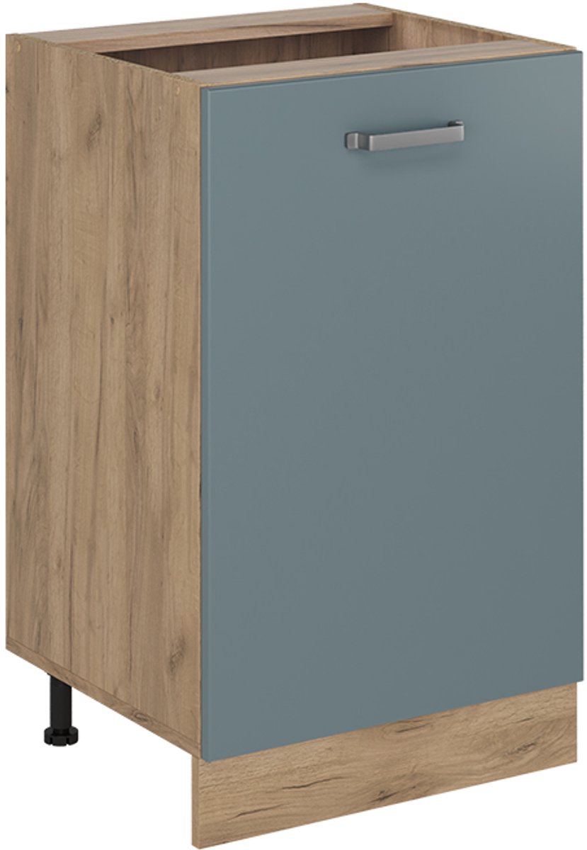 Vicco Keukenonderkast R-Line, Blauw-grijs/Goudkleurig Eiken, 50 cm zonder werkblad