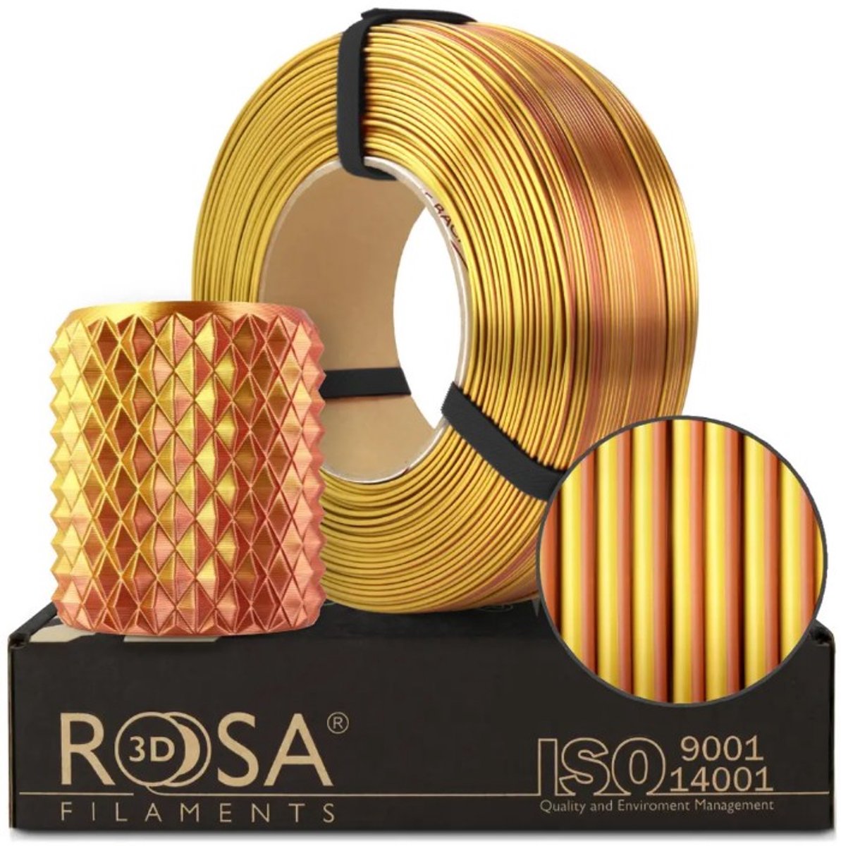 Rosa3D PLA Magic Silk Goud-Koper 1 kg Refill Filament