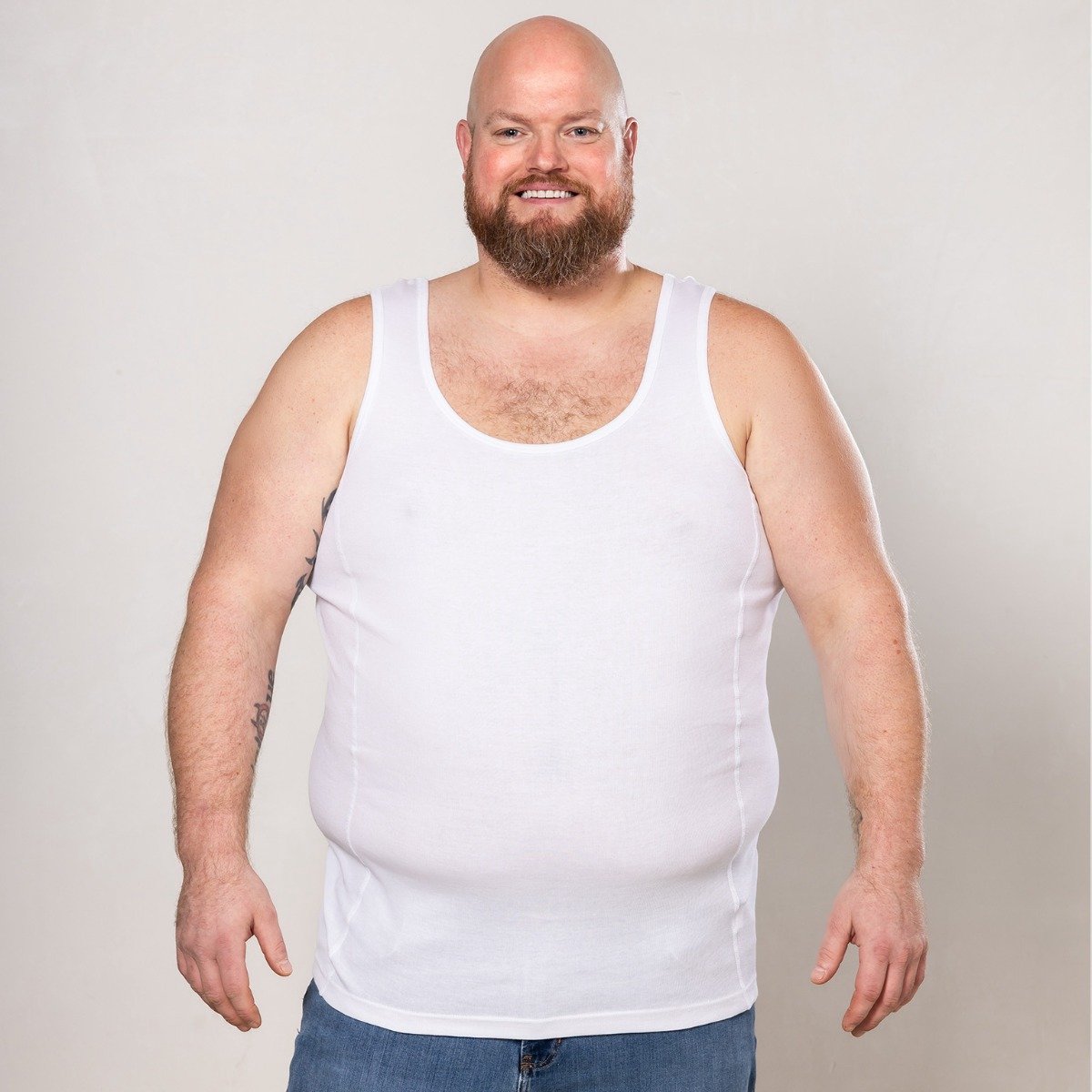 Alca Fashion - Heren Singlet Ronde Hals - Wit 6XL - Grote Maten - 100% Katoen - 2-Pack