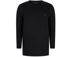 Alca Fashion - Heren Longsleeve Ronde Hals - Zwart 8XL - Grote Maten Heren - Katoen-Stretch