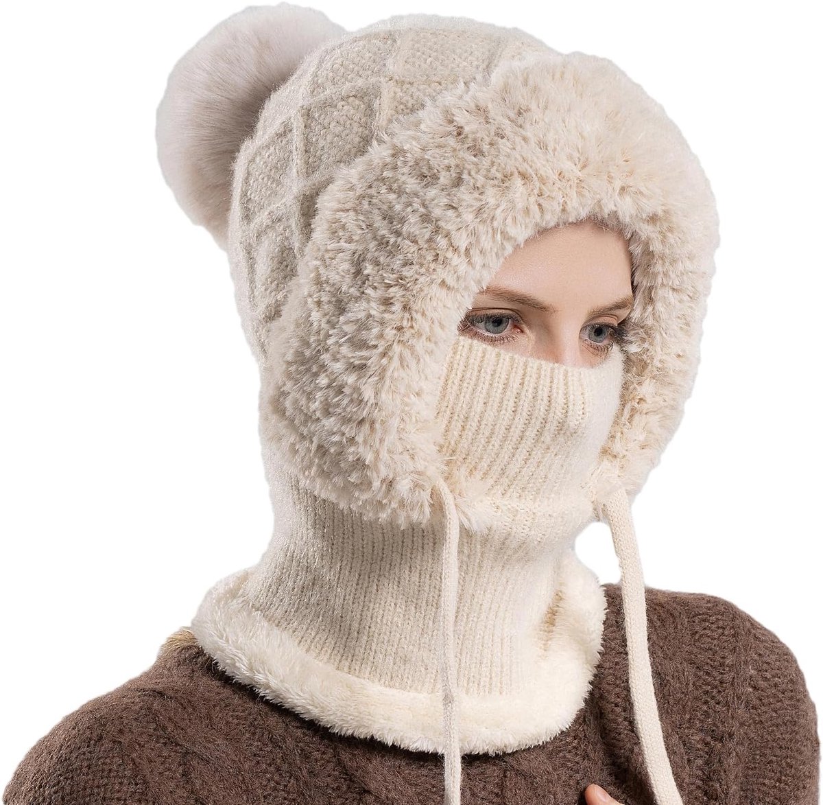 muts, beanie, ademend en rekbaar, voor dames en heren, voor winter, zacht, warm, skiën, wandelen en dagelijks gebruik, outdoor