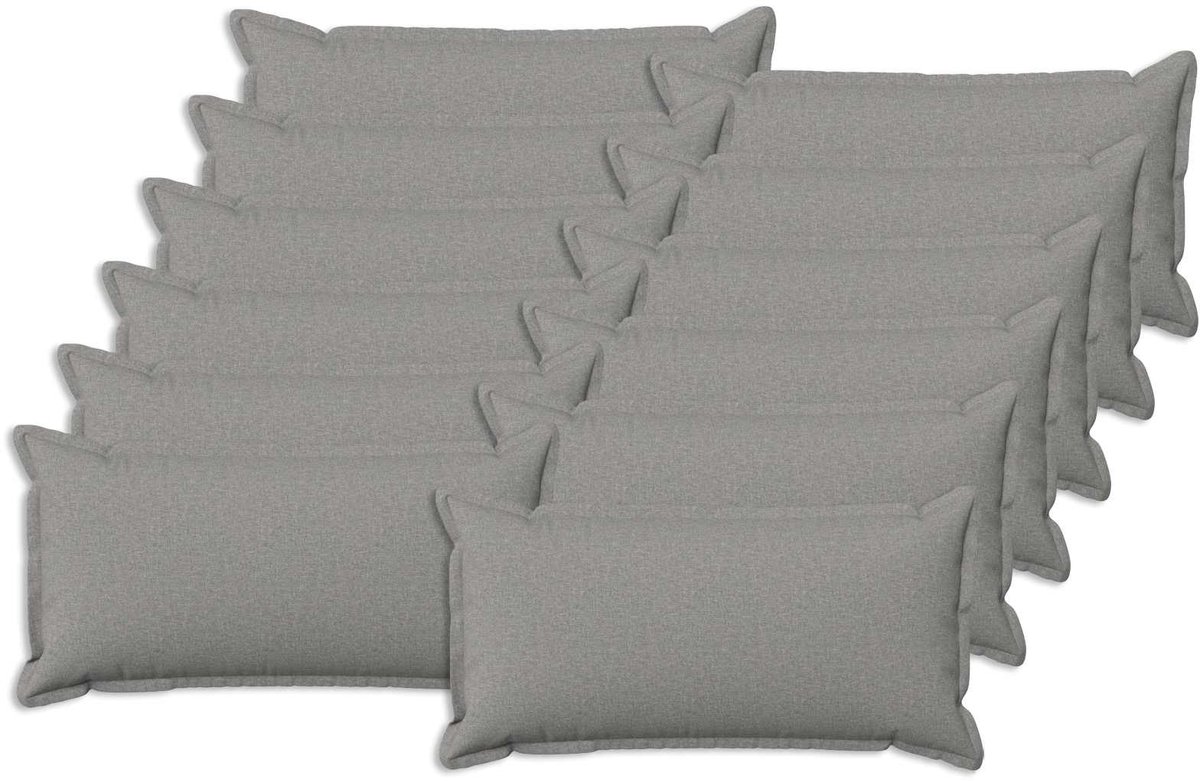 vidaXL Dekenkussen - 12 - st - HOUTEN - Wolkgrijs - 40 - x - 80 - cm - Faux - Linnen Wolkengrijs