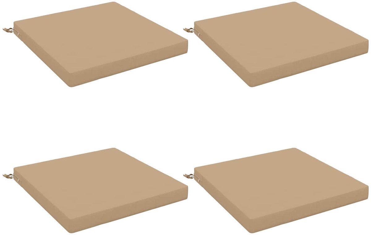 vidaXL Zitkussens - SOEST - 4 - st - 100% - Polyester - Zand - 60 - x - 60 - x - 7 - cm