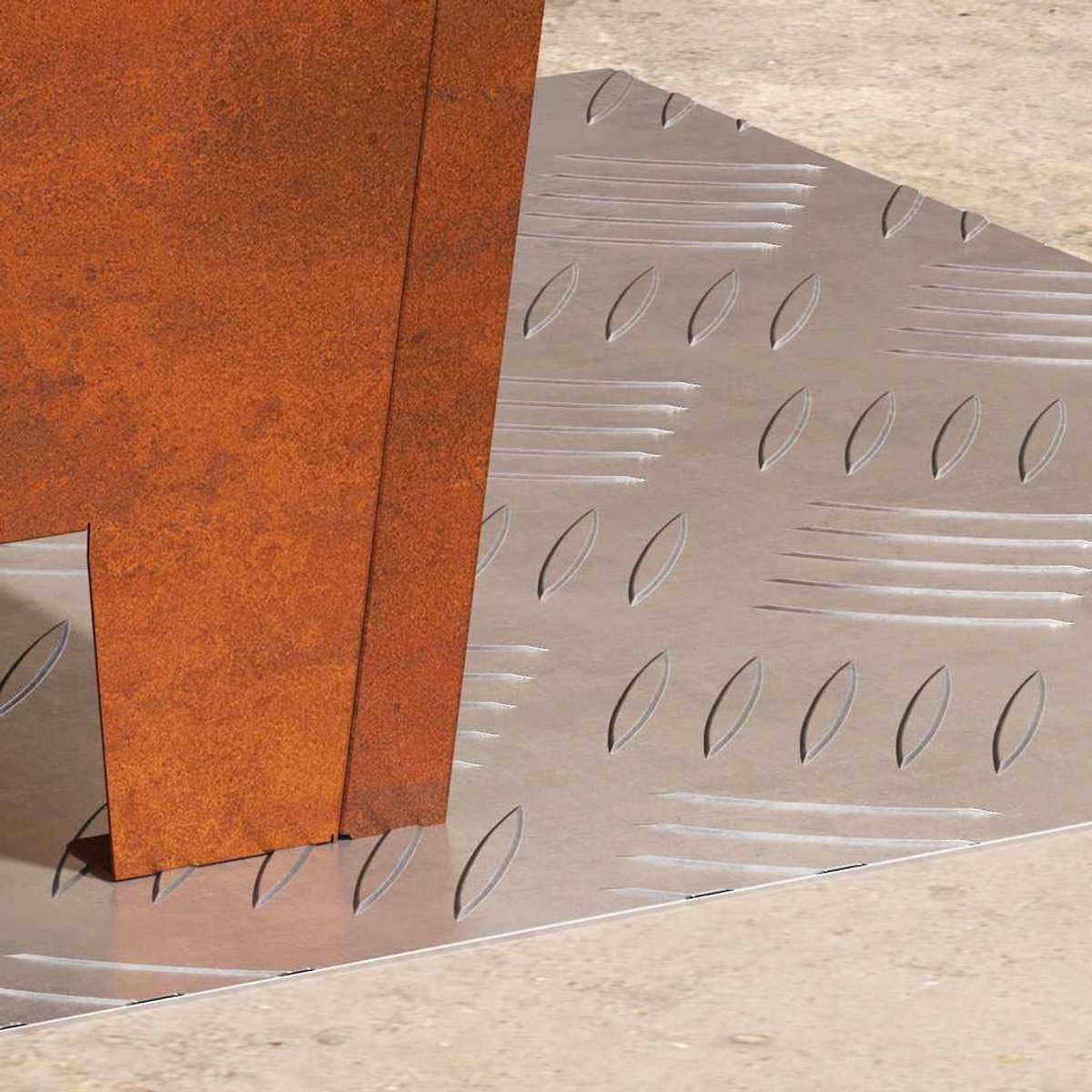 Trap Tread Vierkant 40x40 cm 2 Stuks Zilver