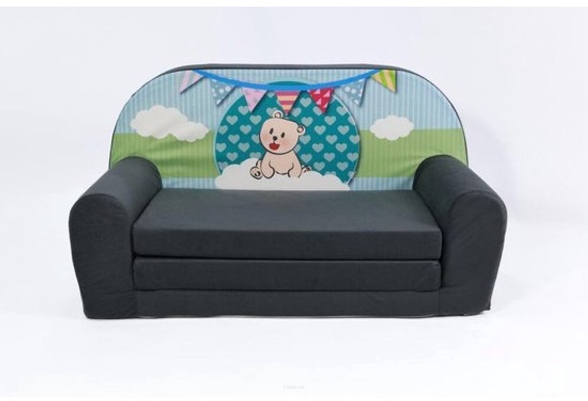 Kinderbank uitklapbaar - Kinderslaapbank - Spelen en rusten - Afneembare hoes - 78 x 40 cm - Groen