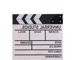 Film Clapperboard - Regisseur bord Filmklepper - Videoproductie - Houten materiaal - 20 x 20 cm - Wit