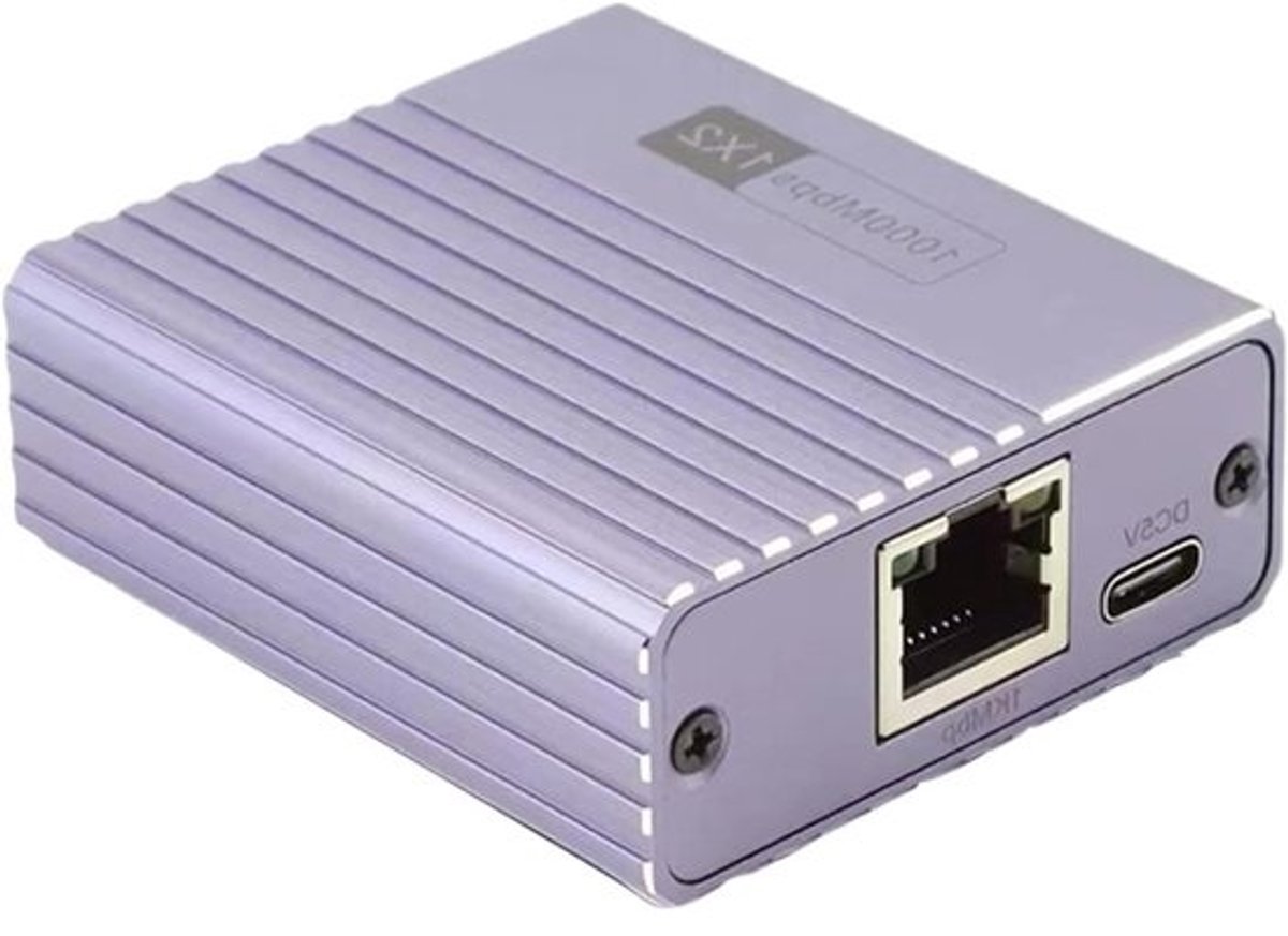 Netwerk Splitter - Ethernet Extender - Apparaten Verbinden - 1-naar-4 Poorten - 1000Mbps Snelheid - Paars