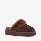 Thu!s gevoerde dames instap pantoffels choco bruin - Maat 41 - Sloffen
