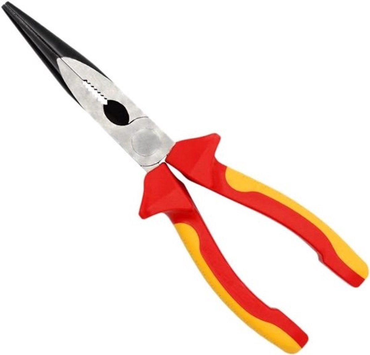 Lange Bektang - Precisie Tang Reparatie Tool - Draad Knippen Isoleren - 1000V Geïsoleerd - 24 cm - Rood Geel