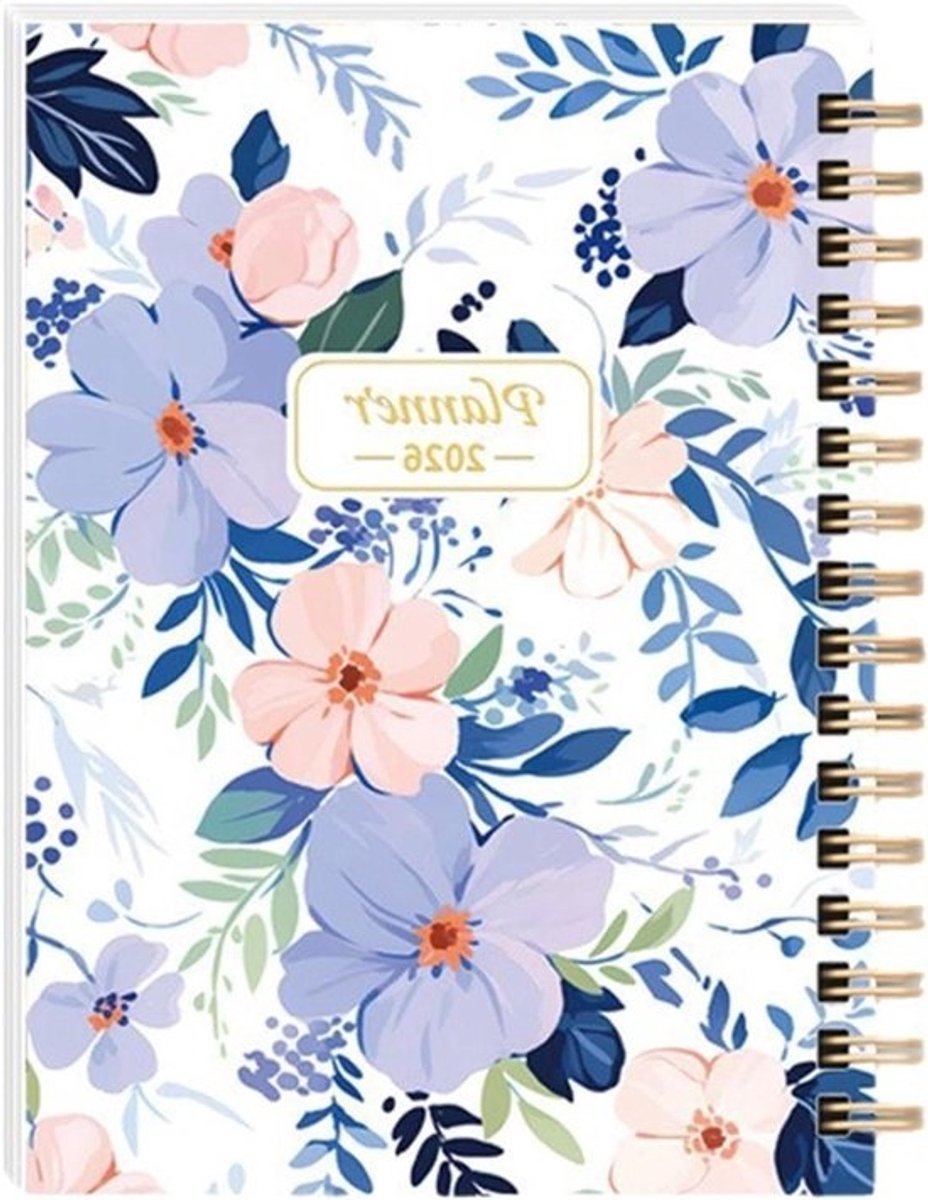 Maandplanner 2026 - Agenda Notitieboek - Planning Organisatie - Spiraal Gebonden - 15x21cm - Willekeurige kleur
