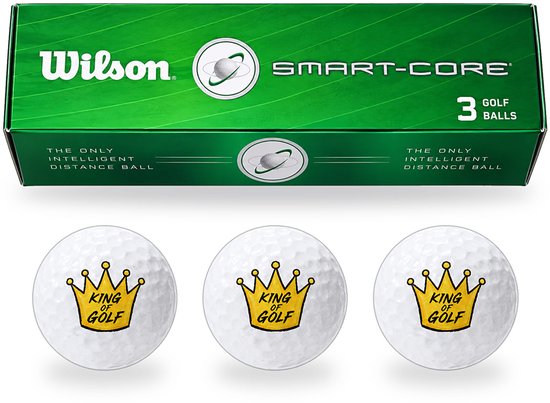 Golfballen King of Golf Goud - Golfer Golf Cadeau - 3 stuks - Wilson - Bedrukte Golfballen van Wilson — afbeelding 4