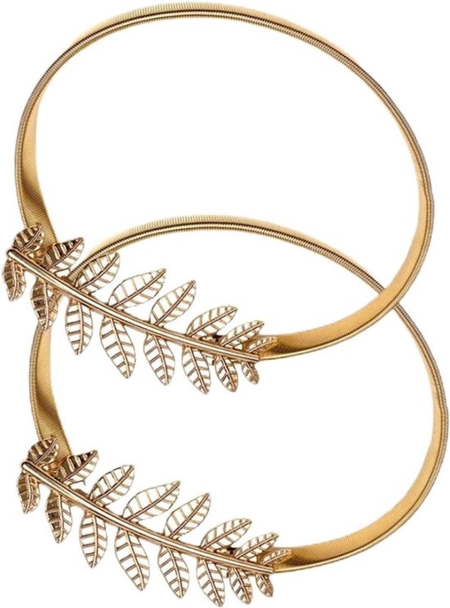 Gordijnkoord Set - Gordijnaccessoires - Decoratieve Gordijnen - Veren Spansysteem - 33 cm Lus - Bladstijl