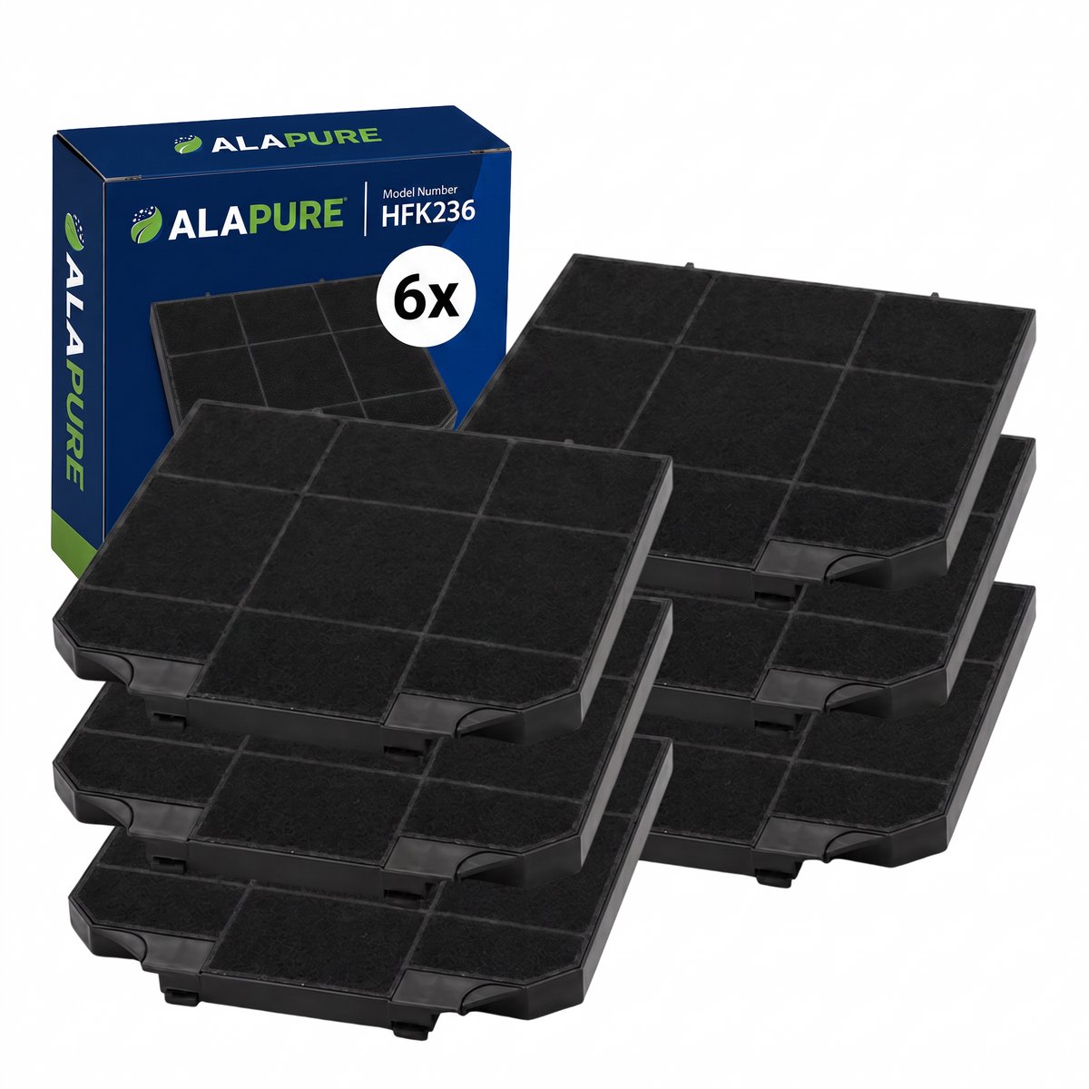 6x Koolstoffilter voor Alno MCFE04 / EFF72