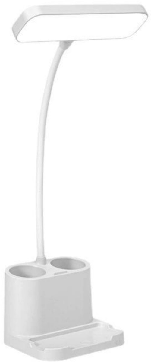 SSTRWGOOD Bureaulamp - Dimbare LED Schrijflamp - Oplaadbare Nachtlamp met 3600 mAh & 3 Lichtmodi - Geschikt voor Bureau en Slaapkamer - Verstelbare Zwanenhalslamp van Kunststof - Afmetingen 14x7x34,5 cm