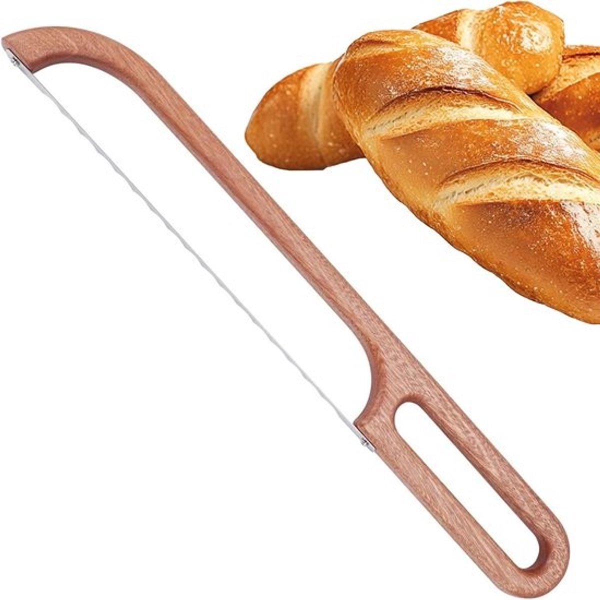 Brood Snijmachine - Deeg Snijder - Zuurdeeg Snijden - Verstelbare Geleiderail - 40 cm Lengte - Houtkleur