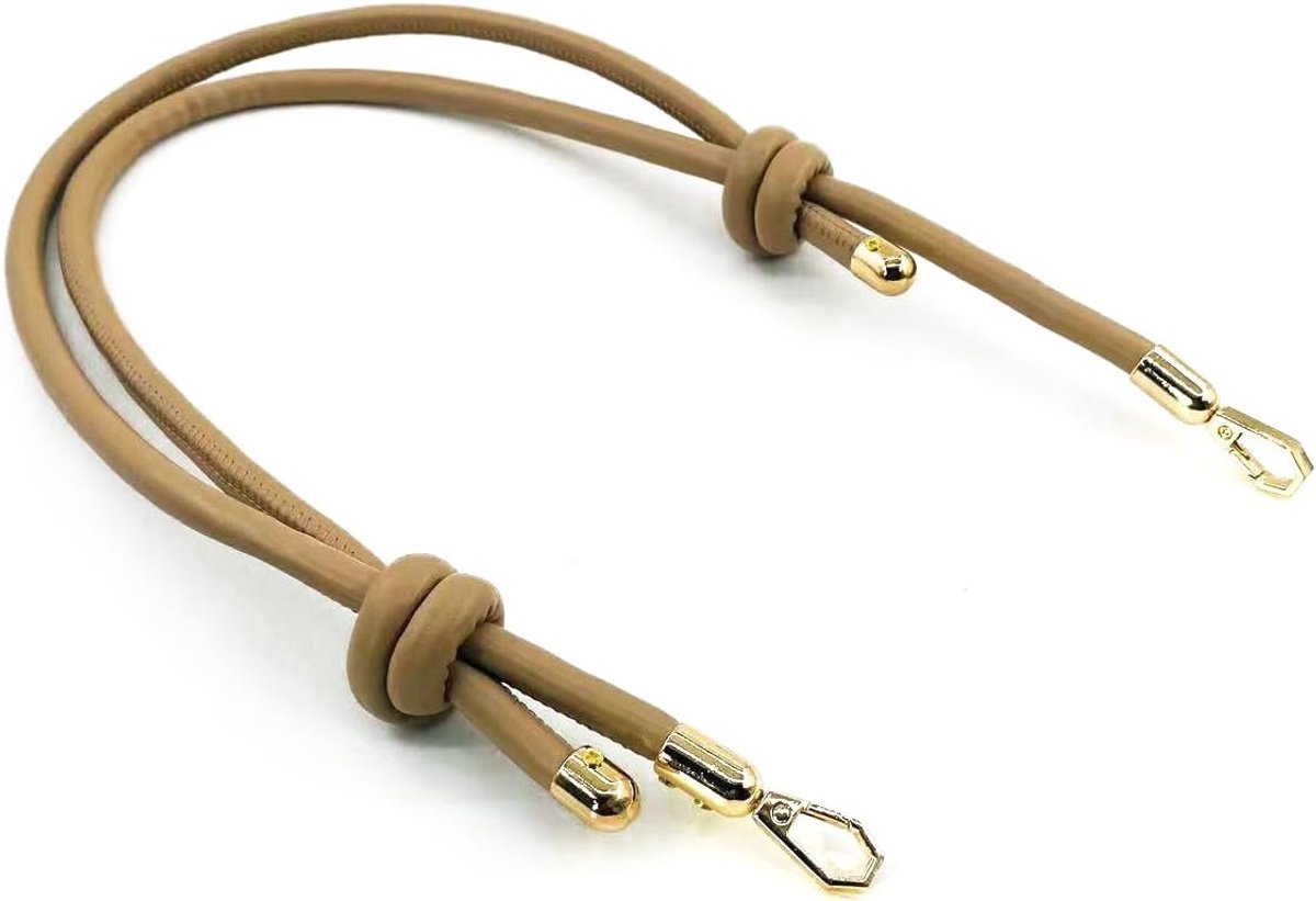 Verstelbare tasriem van PU-leer, 65-115 cm, tasriem met 8 mm diameter, vervangende schouderriem voor handtassen (kaki, 1 stuk)