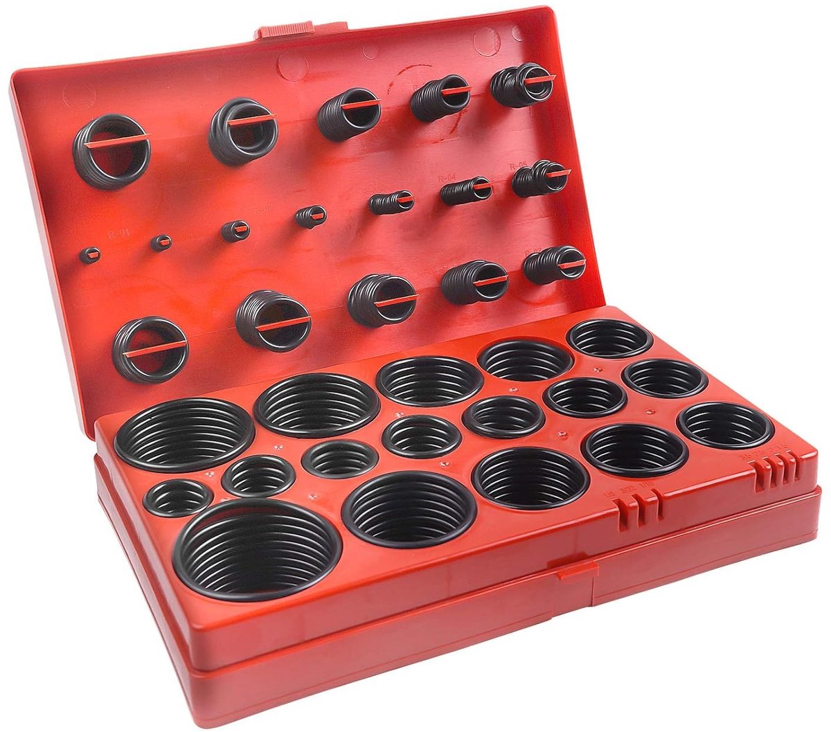 419-delige metrische O-ring-assortimentset, universeel, van zwart nitrilrubber, 32 maten van 3 mm tot 50 mm, voor sanitair, onderhoud, auto en algemene reparaties