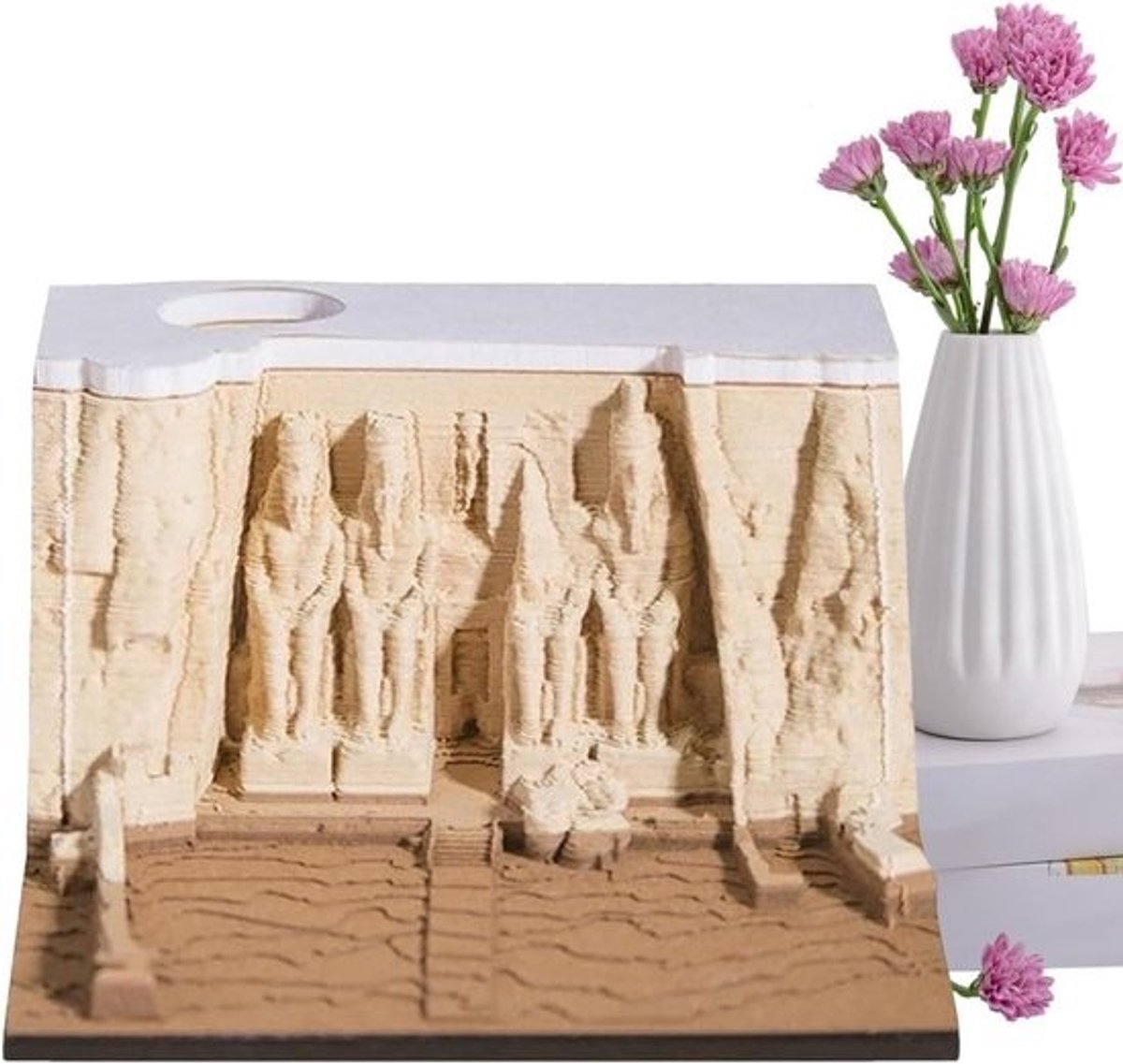 Bureaunotitieblok Tempel Design - Memoblok met penhouder - Bureau Organisatie - Uniek uurwerk sculptuur - Compact formaat - Niet gespecificeerd