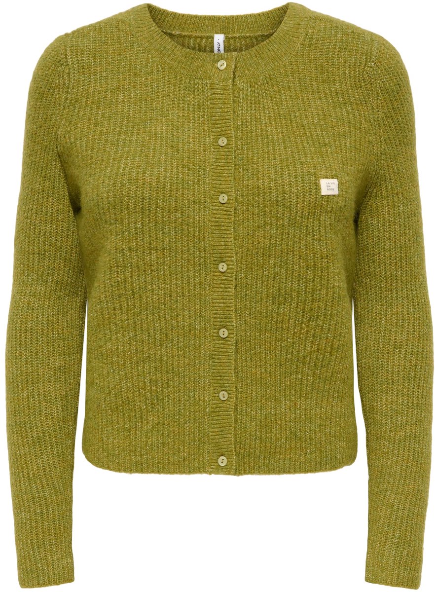 Only Vigga Gebreid Vest Dames Lange mouw Cardamom Seed Creme