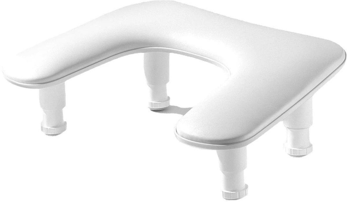 SSTRWGOOD Handauflage Nagelstudio - U-vormige Armauflage met Höhenverstellung - 43.5x28x15cm - Rutschvast Handkussen uit PU Leder - Geschikt voor Manicure en Nageldesign - Verstelbare Hoek en Hoogte - Wit