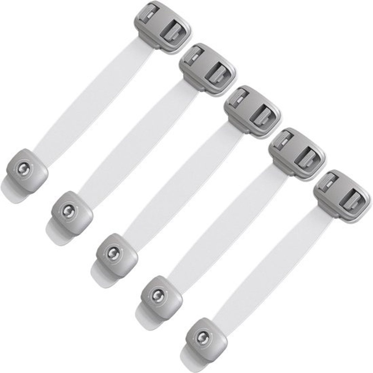Kinderveilige sloten - Lade sloten - Huis beveiligen - Dubbele knop mechanisme - 5 stuks - Grijs